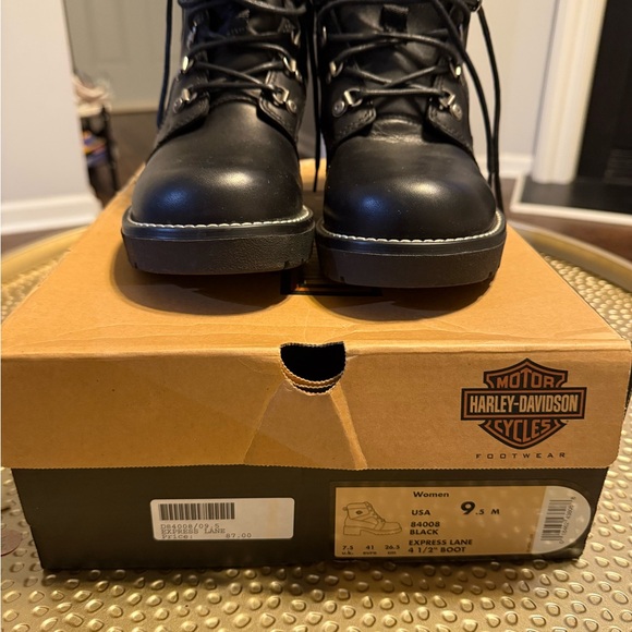 Harley-Davidson Black Leather Ankle Boots - Picture 2 of 5